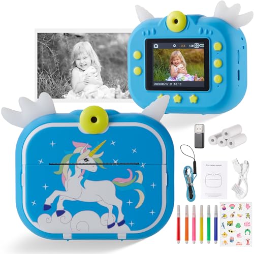 Kinderkamera, 5,1 cm (2,0 Zoll), 20 MP / 1080 P, HD Selfie-Digitalkamera für Kinder mit 32 GB Karte, Mini-Spielzeugkamera für 3-9 Jahre (Blau)
